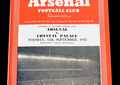 Crystal Palace v Arsenal 15.09.1953