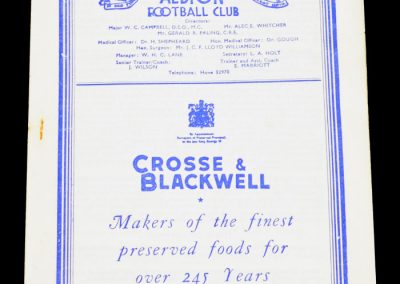 Brighton & Hove Albion v Arsenal Reserves 10.10.1953