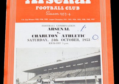 Charlton Athletic v Arsenal 24.10.1953