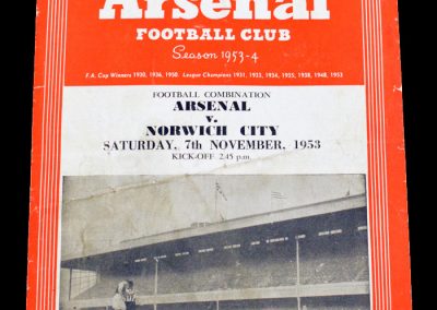 Norwich City v Arsenal 07.11.1953