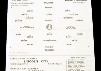 Fulham v Arsenal 28.11.1953