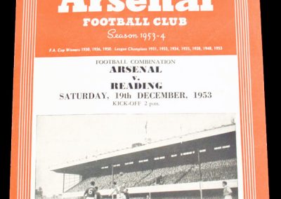 Reading v Arsenal 19.12.1953
