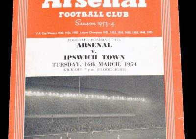 Ipswich Town v Arsenal 16.03.1954
