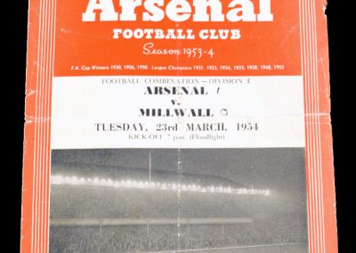 Millwall v Arsenal 23.03.1954