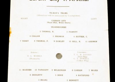 Cardiff City v Arsenal 05.04.1954