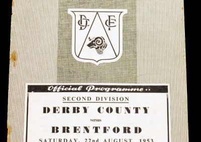 Derby County v Brentford 22.08.1953
