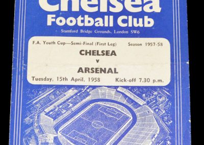 Chelsea v Arsenal 15.04.1958 | FA Youth Cup Semi Final
