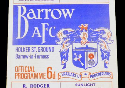 Barrow AFC v Manchester United 19.02.1968 | Lancs Cup