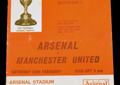 Arsenal v Manchester United 24.02.1968