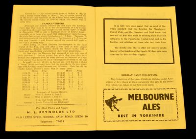Leeds v Arsenal 08.02.1958 | Postponed