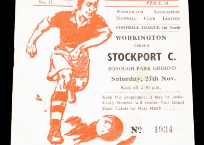 Workington v Stockport City 27.11.1954