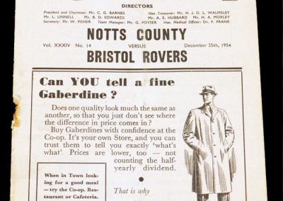 Notts County v Bristol Rovers 25.12.1954