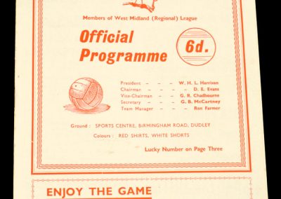 Dudley Town FC v Manchester United 23.09.1964