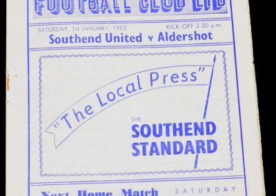 Southend United v Aldershot 01.01.1955
