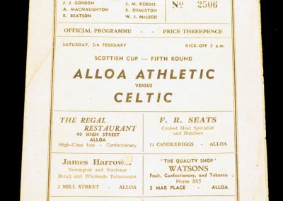 Alloa Athletic v Celtic 05.02.1955