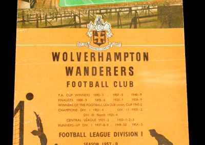 Wolverhampton Wanderers v Darlington FC 15.02.1958 | FA Cup 5th Round