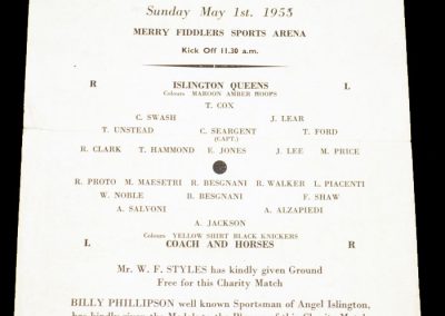 Islington Queens v Coach & horses 01.05.1955