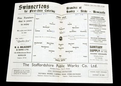 Port Vale v Hull City 05.03.1955
