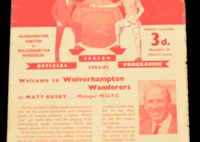 Wolverhampton Wanderers v Manchester United 22.04.1963