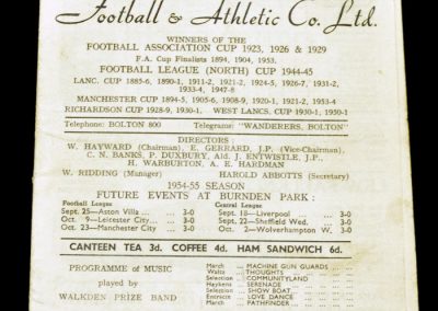Bolton Wanderers v Manchester United 11.09.1954
