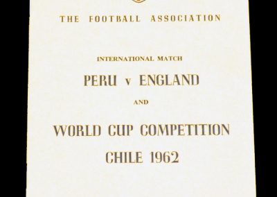 Peru v England 20.05.1962