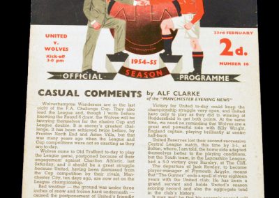 Manchester United v Wolverhampton Wanderers 23.02.1955
