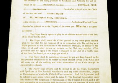 Tommy Taylor Contract 14.05.1955