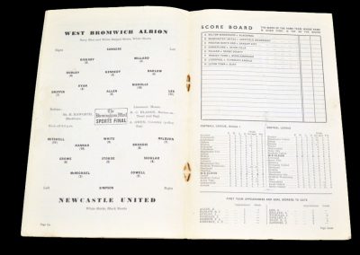 Newcastle United v West Bromwich Albion 01.09.1954