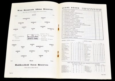 Huddersfield Town Reserves v West Bromwich Albion Reserves 23.10.1954