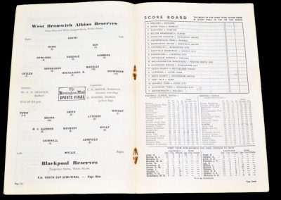 West Bromwich Albion Reserves v Blackpool Reserves 02.04.1955
