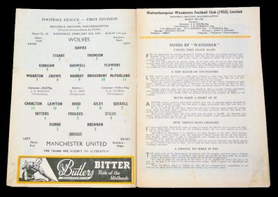 Wolverhampton Wanderers v Manchester United 28.02.1962