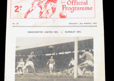 Manchester United Reserves v Aston Villa Reserves 26.03.1962