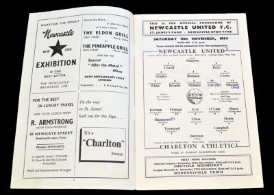 Charlton Athletic v Newcastle United 13.11.1954