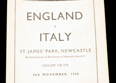 England v Italy 02.11.1960