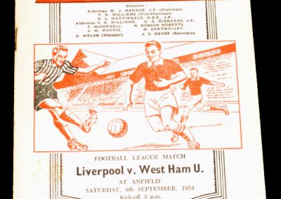 Liverpool v West Ham United 04.09.1954