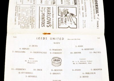 Leeds United v West Ham United 16.10.1954