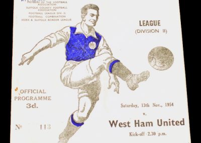 Ipswich Town v West Ham United 13.11.1954
