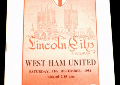 Lincoln City v West Ham United 11.12.1954