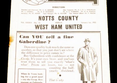 Notts County v West Ham United 01.01.1955