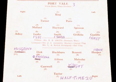 Port Vale v West Ham United 10.01.1955