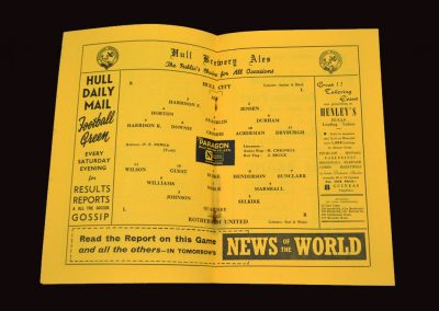 Hull City v Rotherham United 02.10.1954