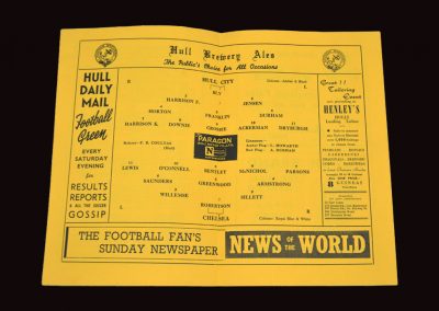 Hull City v Chelsea 11.10.1954 | Friendly