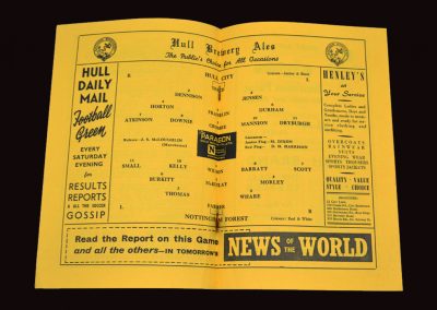 Hull City v Nottingham Forest 01.01.1955