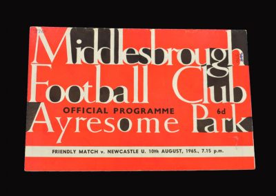 Middlesbrough v Newcastle 10.08.1965 - Friendly