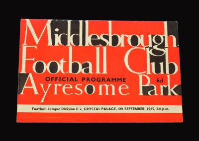 Middlesbrough v Crystal Palace 04.09.1965