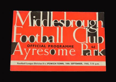 Middlesbrough v Ipswich 14.09.1965
