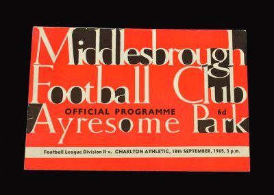Middlesbrough v Charlton 18.09.1965