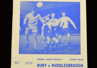 Middlesbrough v Bury 30.10.1965
