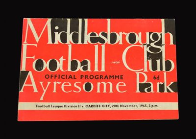 Middlesbrough v Cardiff 20.11.1965