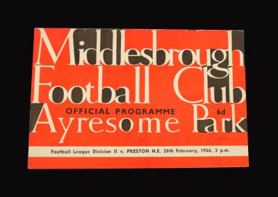 Middlesbrough v Preston 26.02.1966